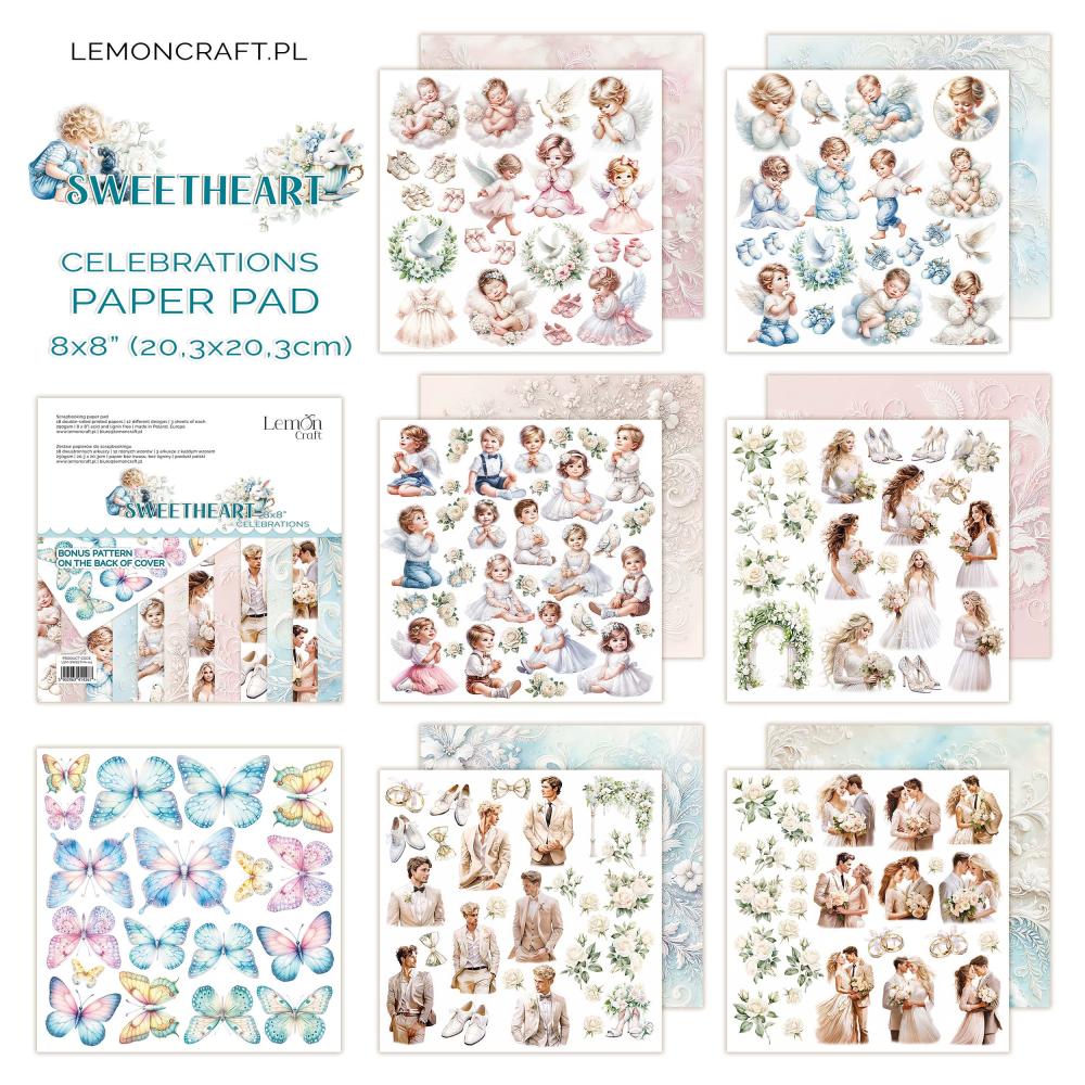 LemonCraft Sweetheart 8x8 Paper Pad Celebrations