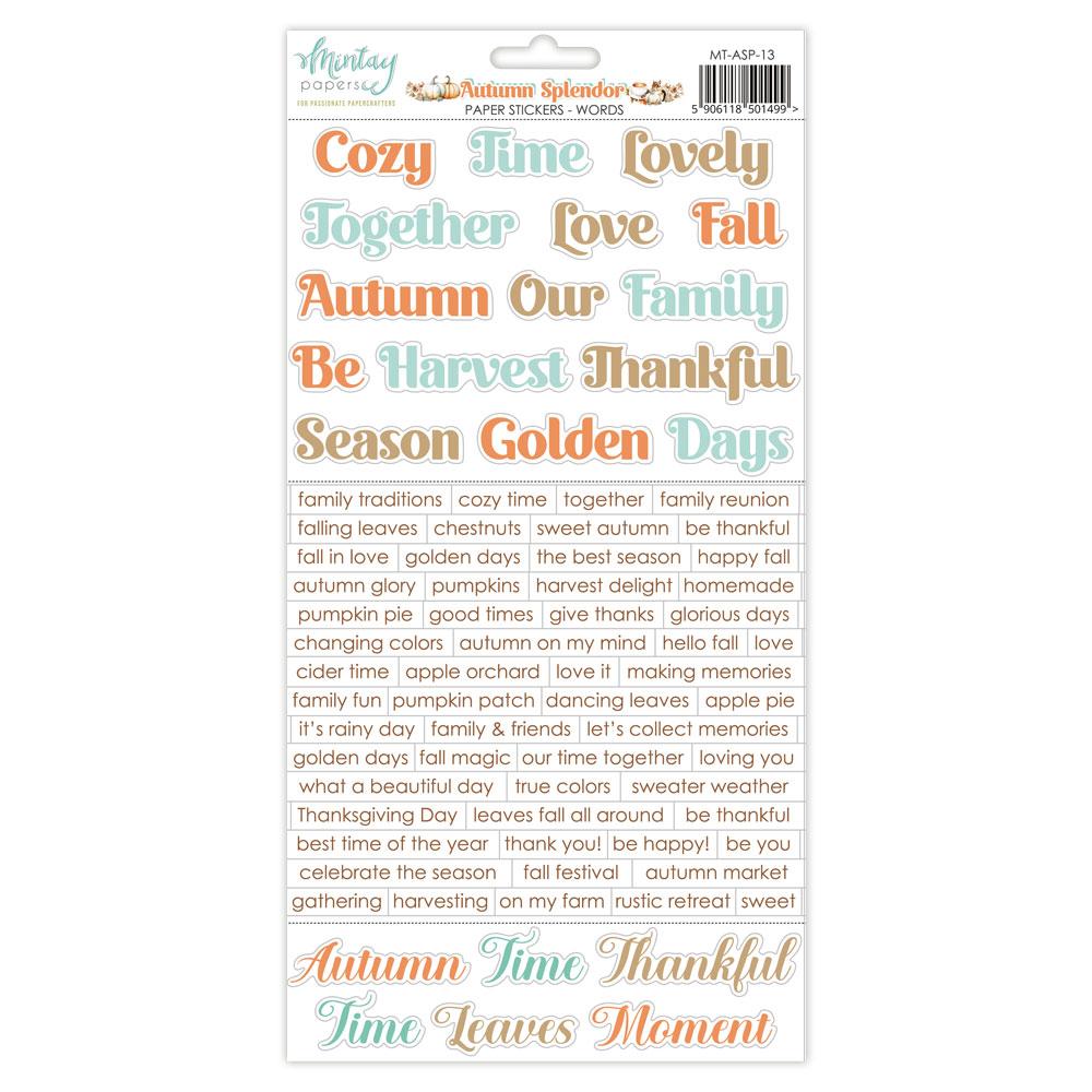 Mintay Papers Autumn Splendor 6x12 Paper Stickers Words