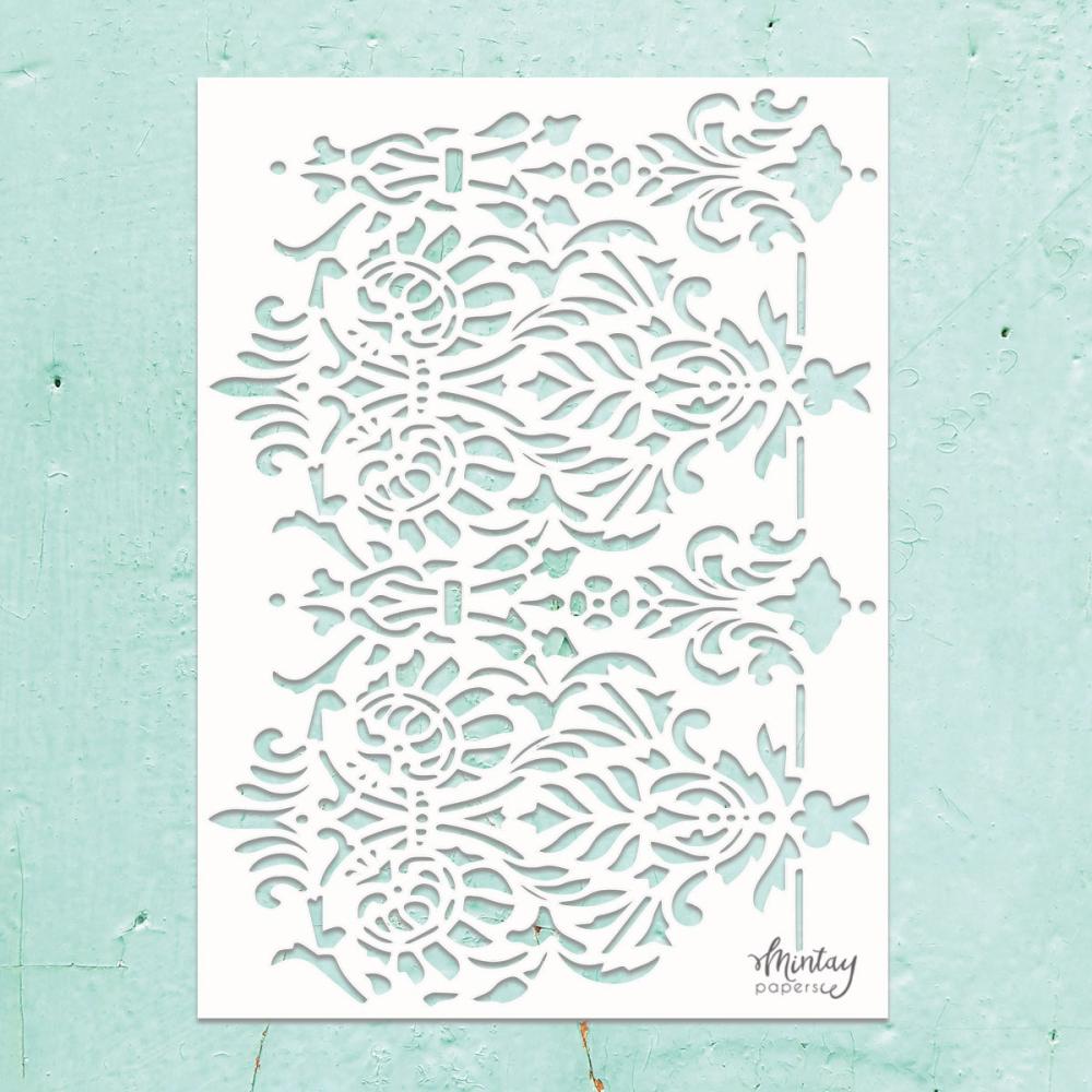 Mintay Kreativa 6x8 Stencil Lace Border #21