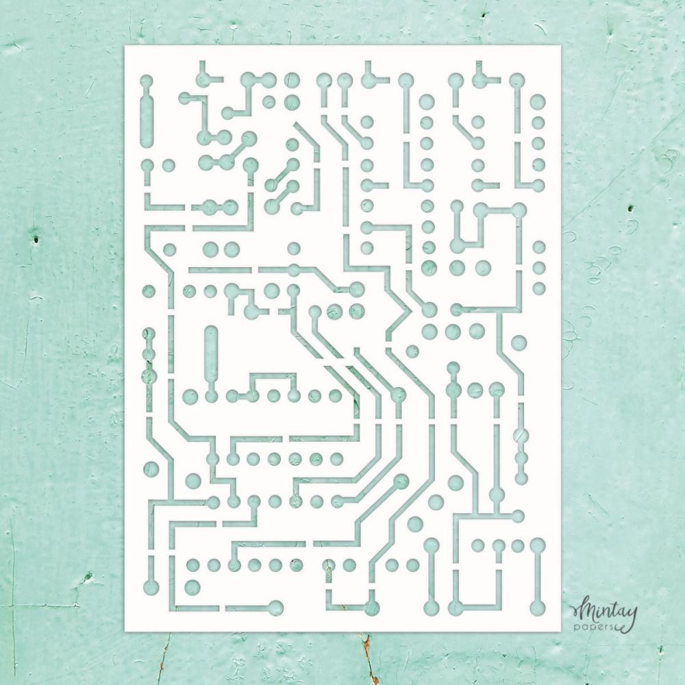 Mintay Kreativa 6x8 Stencil Circuit Board #39