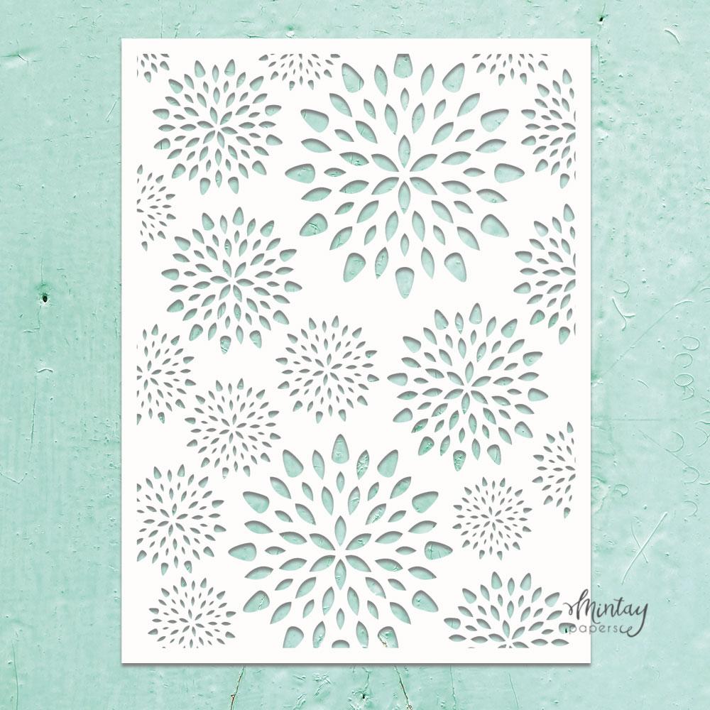 Mintay Kreativa 6x8 Stencil  Aster Flowers #45