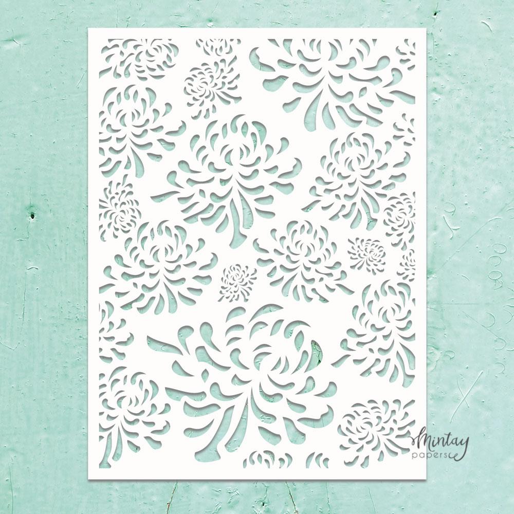 Mintay Kreativa 6x8 Stencil  Chrysanthemum #47