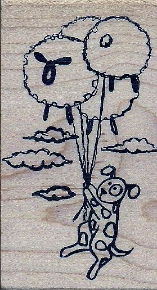 Magenta Wood Stamp Soaring Sheep Dog