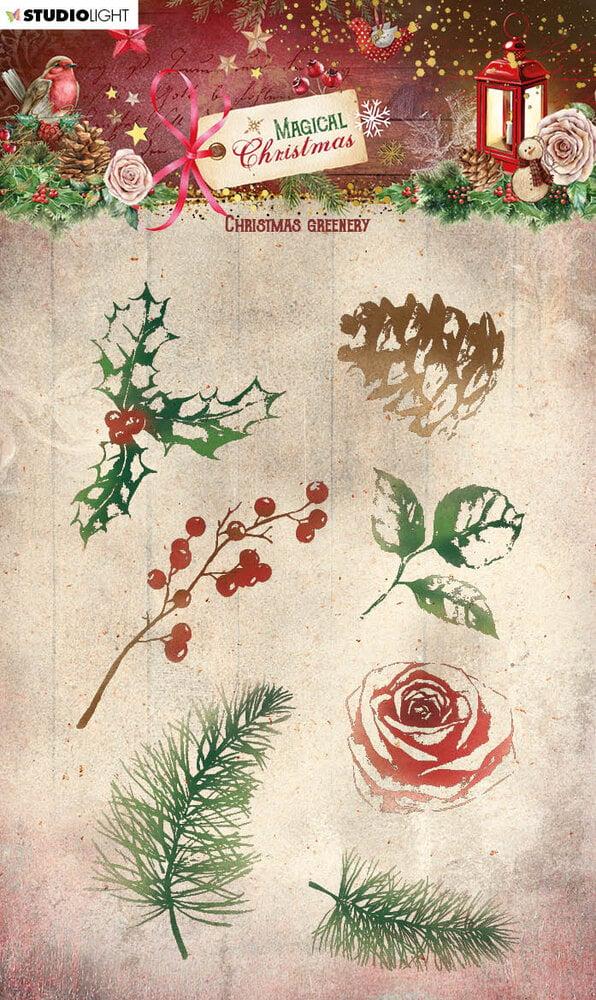 Studio Lights Magical Christmas Clear Stamp Christmas Greenery #500