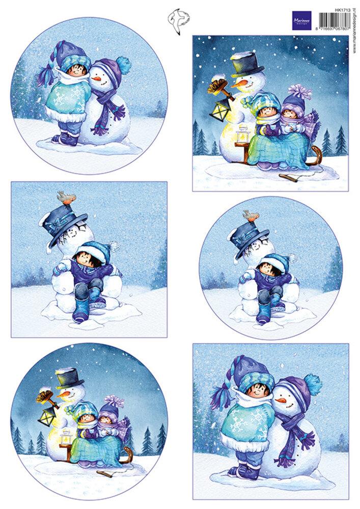 Marianne Design A4 Bogen Snoesjes Snowfun HK1713