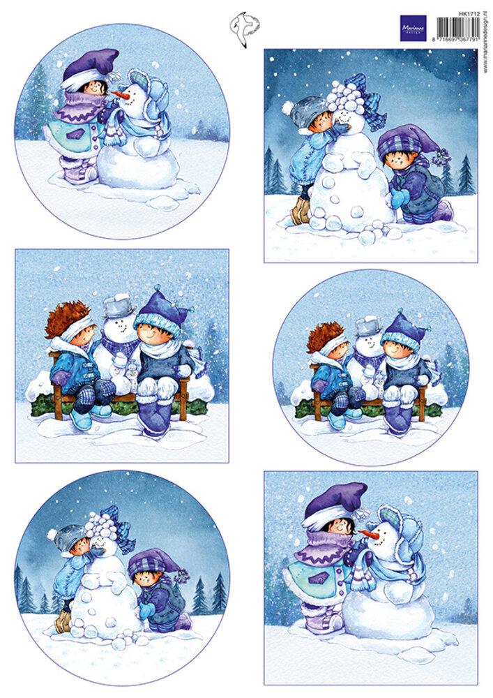 Marianne Design A4 Bogen Snoesjes Winter HK1712