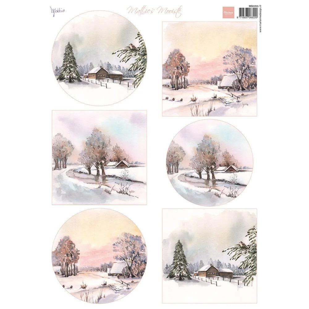 Marianne Design A4 Bogen Winter Landscape MB0205