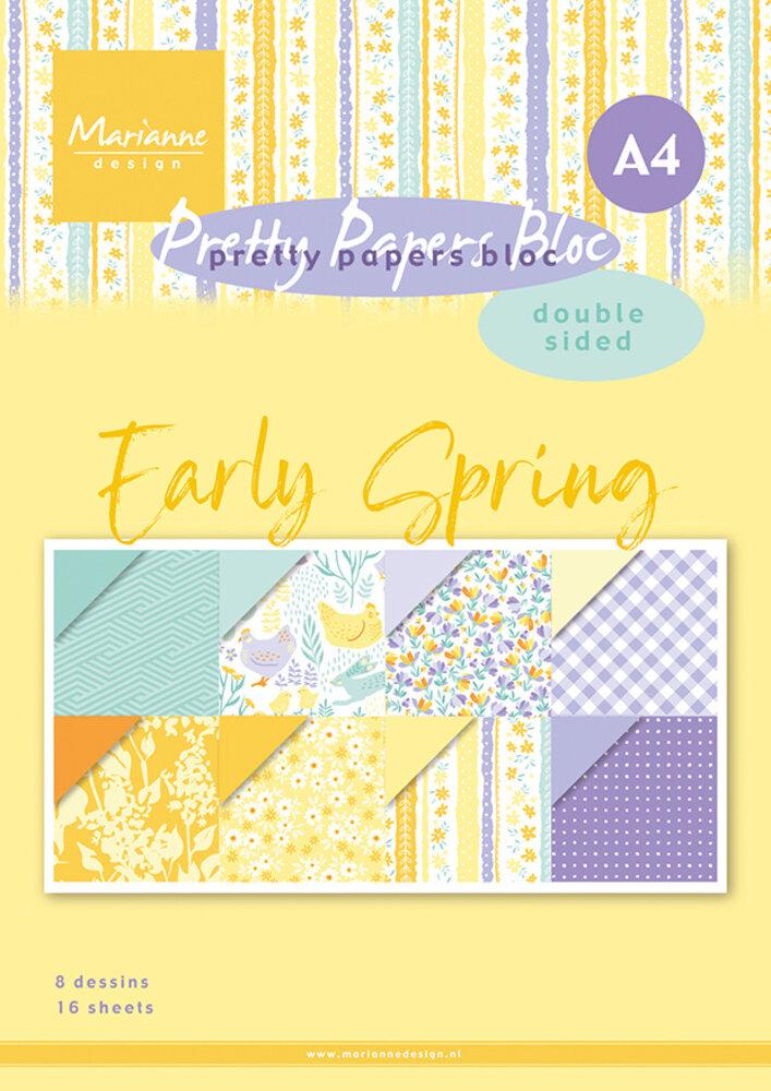 Marianne Design A4 Pretty Papers Bloc Early Spring PK9186