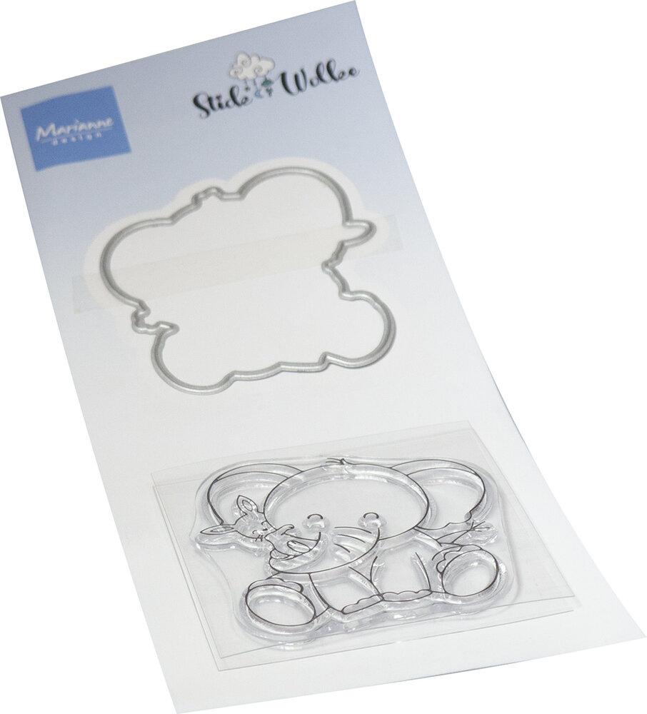 Marianne Design Stamp & Die Set Elephant Hug CS1153