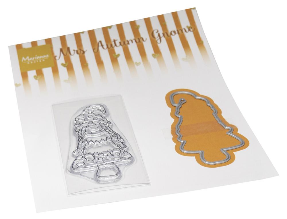 Marianne Design Stamp & Die Set Mrs. Autumn Gnome #CS1150