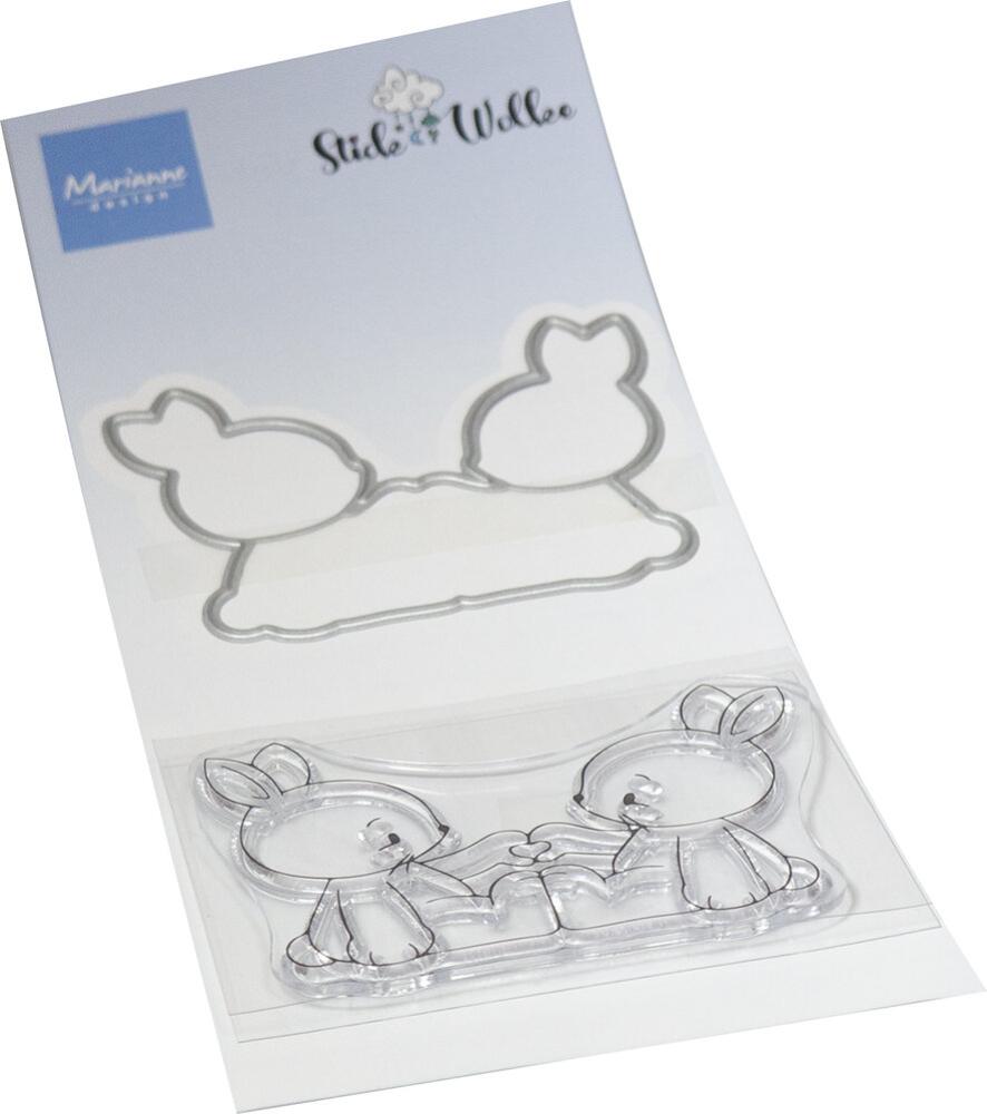 Marianne Design Stamp & Die Set Rabbit Friends CS1154