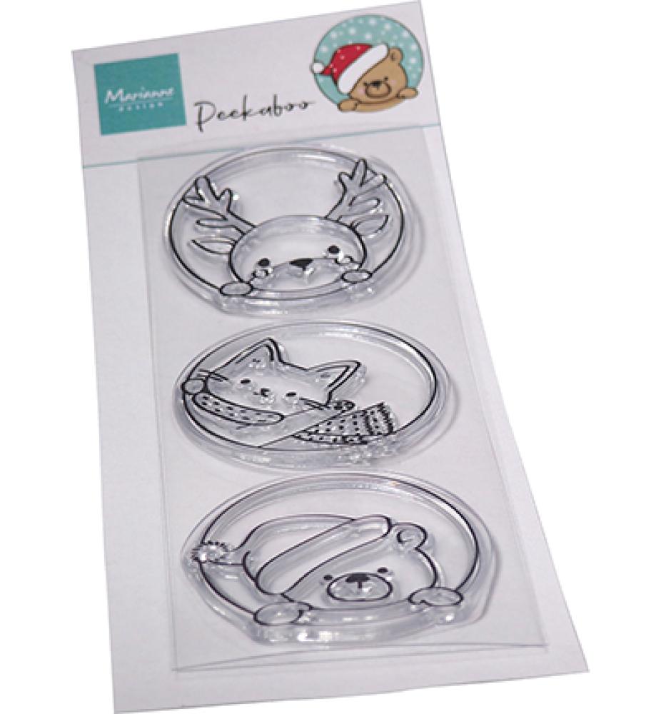 Marianne Design Stamp Hetty's Peek-a-Boo Winter Animals #CS1103