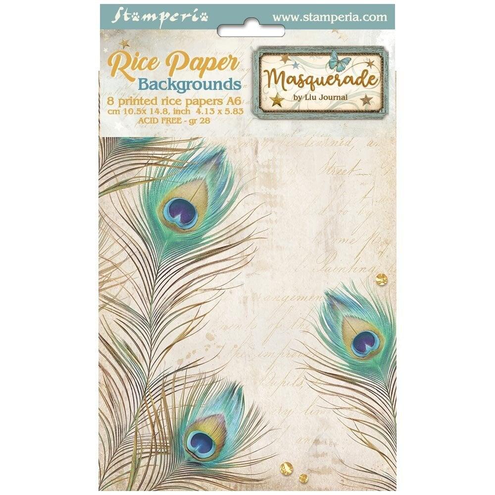 DFSAK6036 Stamperia Masquerade A6 Rice Paper Backgrounds SET