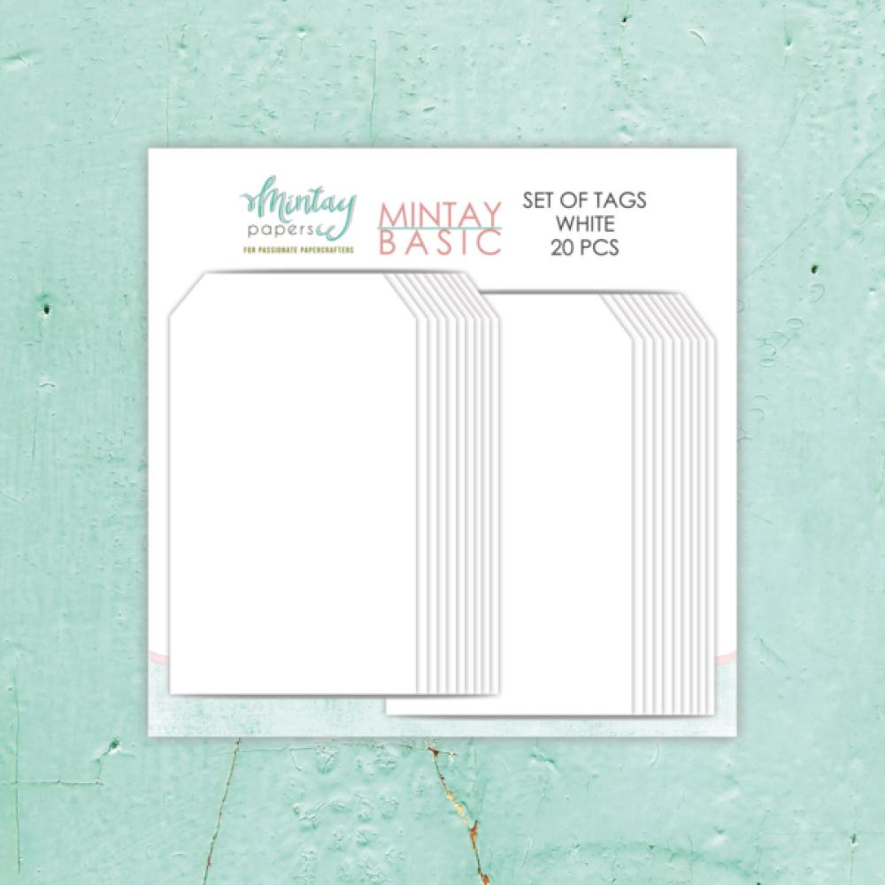 Mintay Basic Set of Tags 7x12 cm White