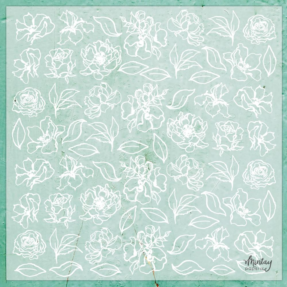 Mintay Papers 12x12 Decorative Vellum Flowers #01