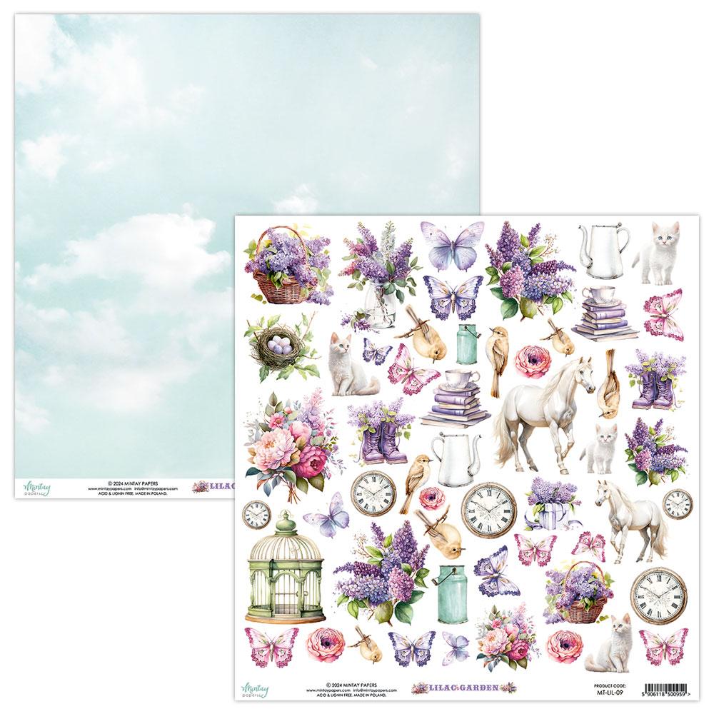 Mintay Papers 12x12 Paper Sheet Lilac Garden Elements 09