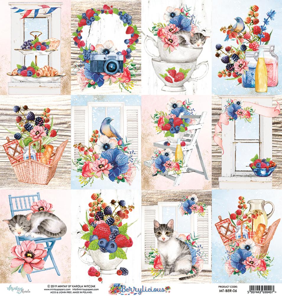 SET Mintay 12x12 Paper Sheet Berrylicious Cards #06