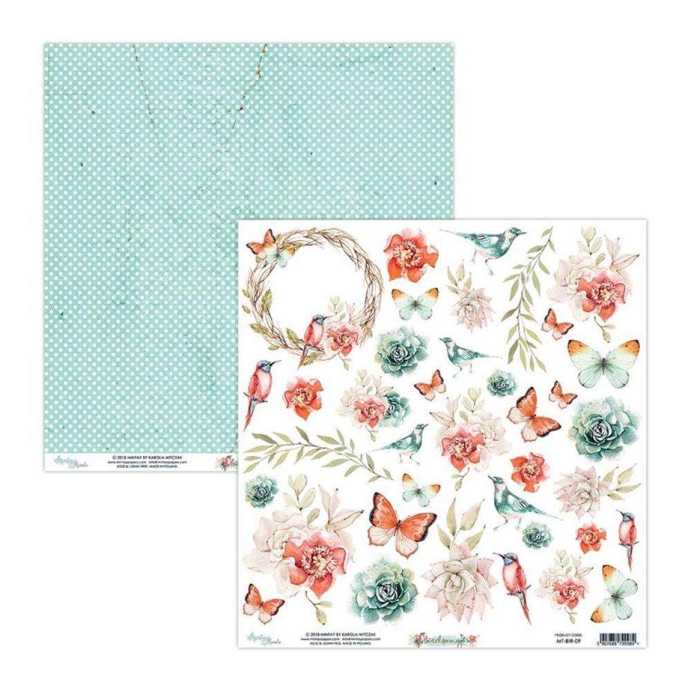 SET Mintay 12x12 Paper Sheet Birdsong Elements #09