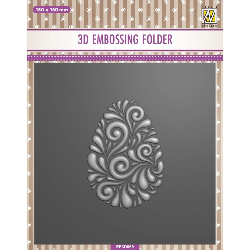 Nellie Snellen 3D Embossing Folder Doodle Egg #069