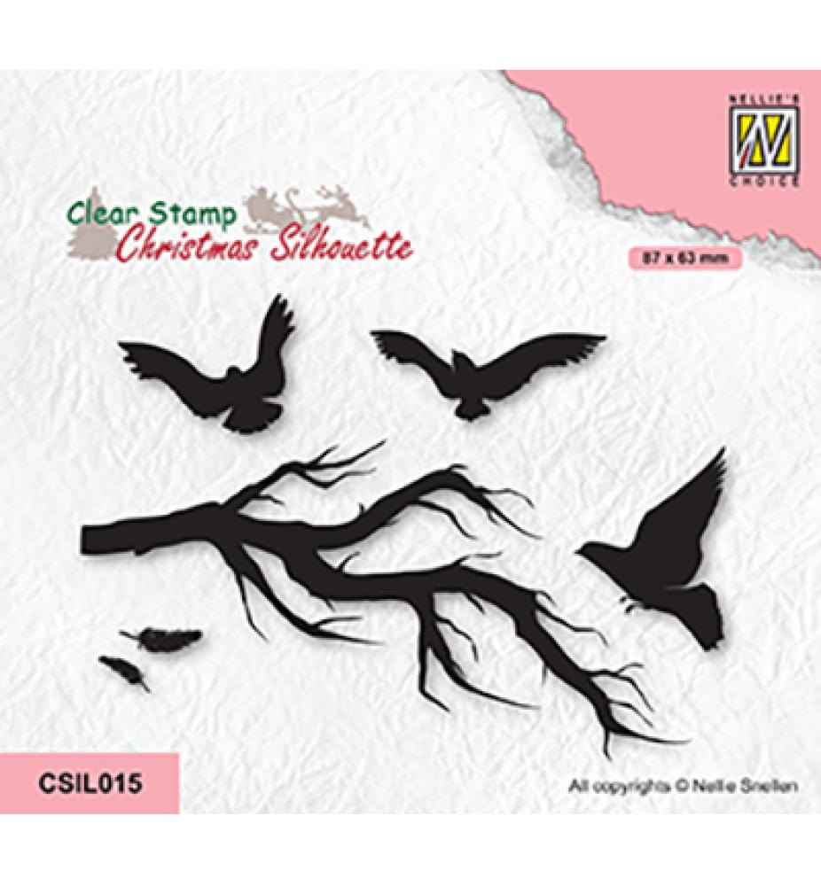 Nellie Snellen Clear Stamp Branch with Birds CSIL015