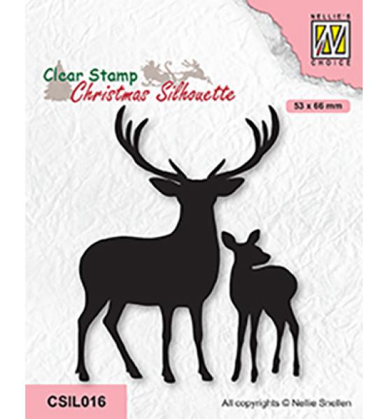 Nellie Snellen Clear Stamp Deer with Young CSIL016