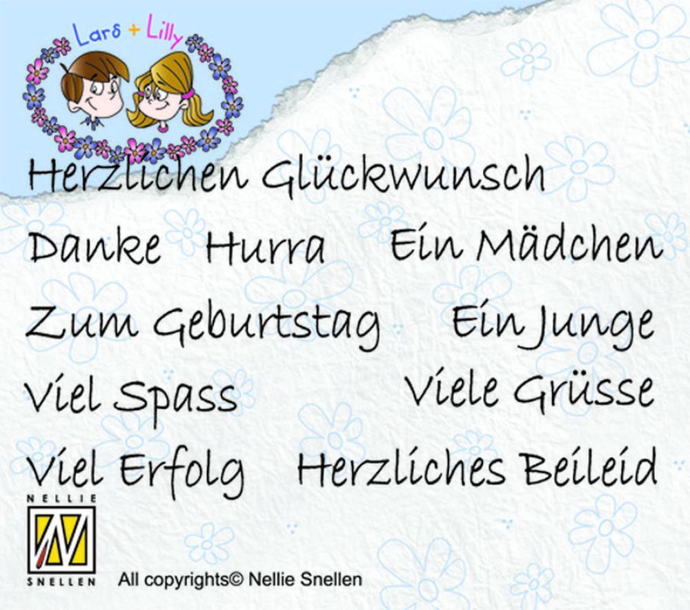 Nellie Snellen Clear Stamp German Texts LILA014