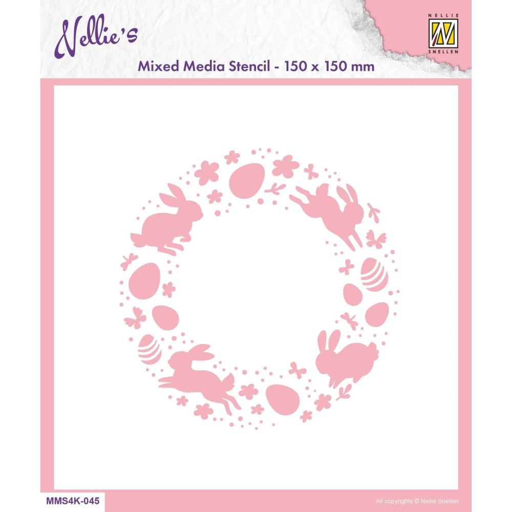 Nellie Snellen Stencil Easter Wreath #045