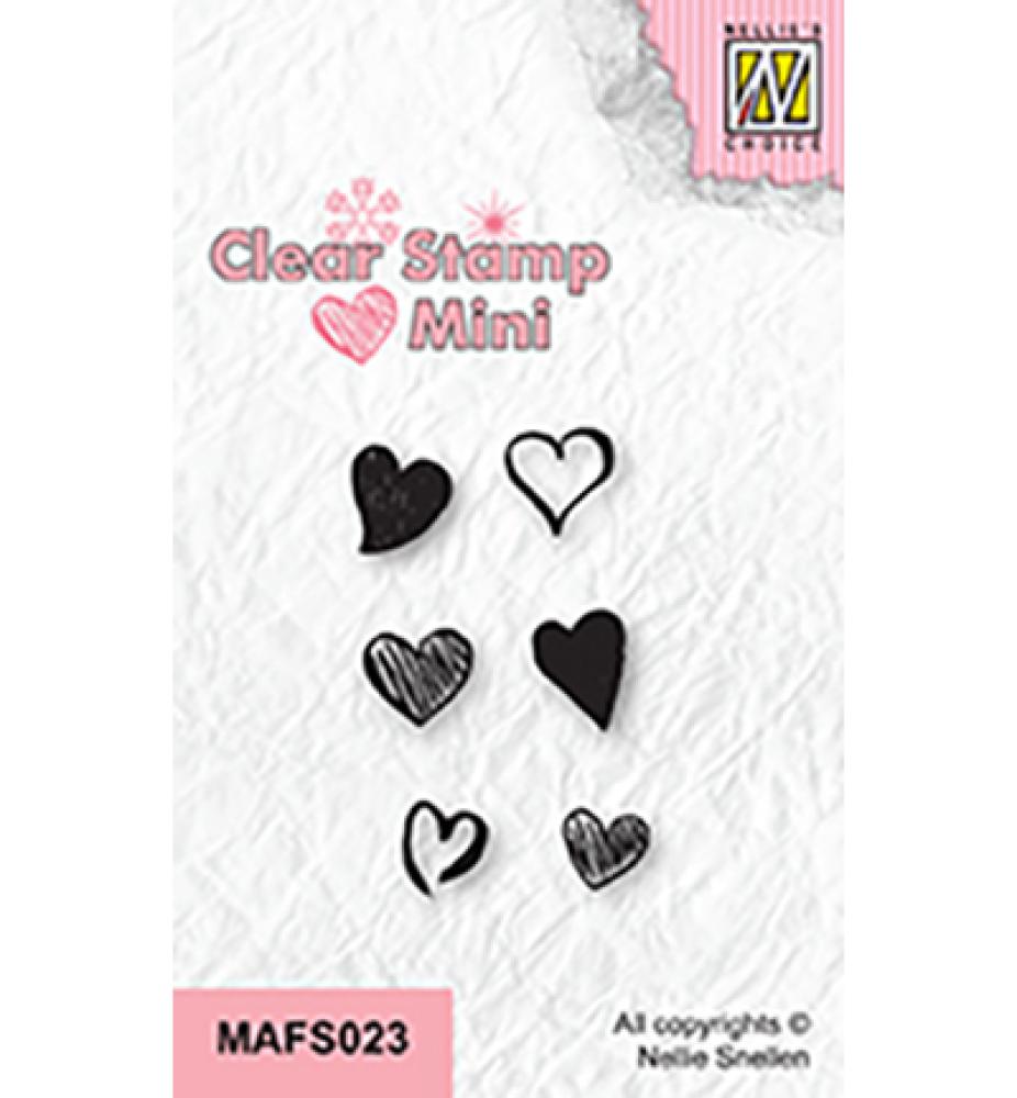 Nellie's Choice Mini Clear Stamps Hearts MAFS023