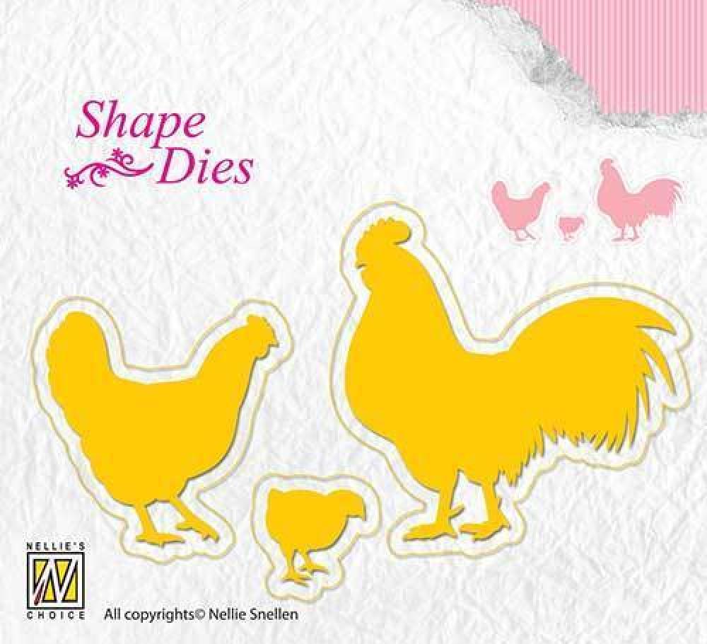 Nellie Snellen Shape Dies Chicken Family