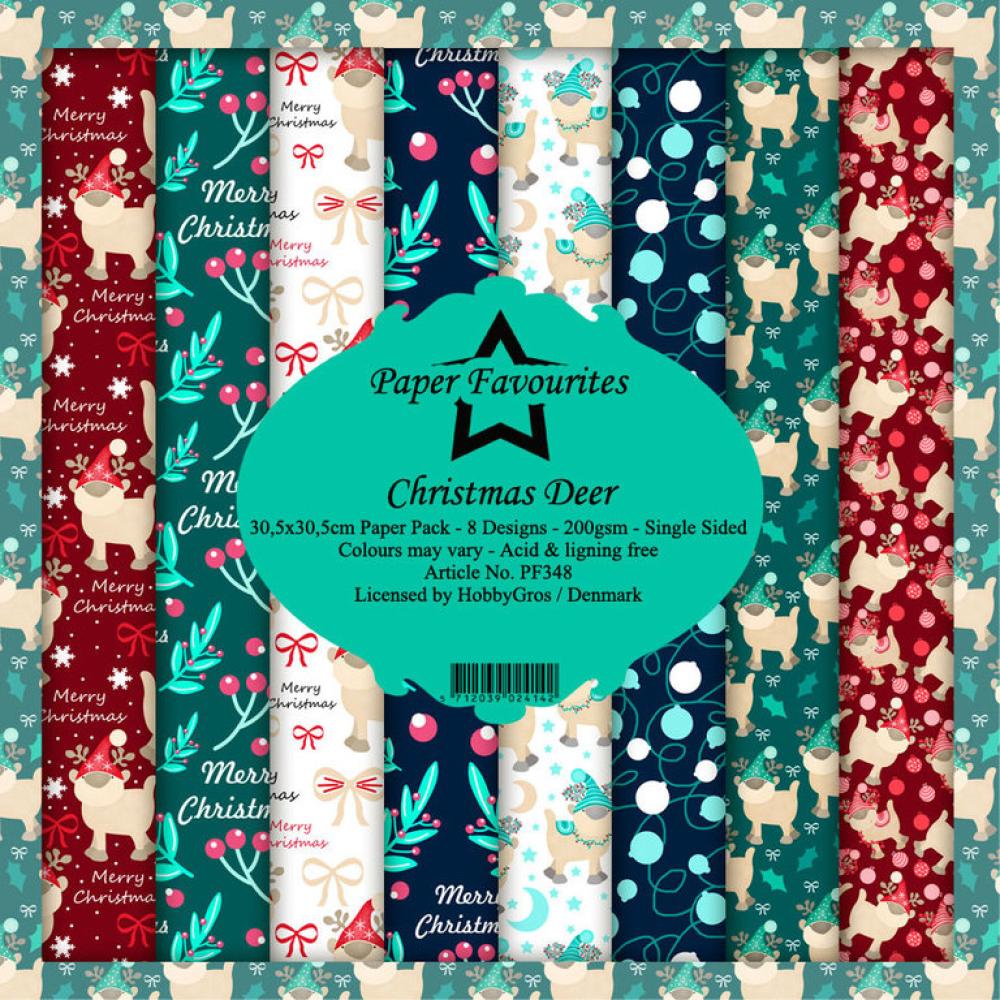 Paper Favourites 12x12 Paper Pack Christmas Deer #348