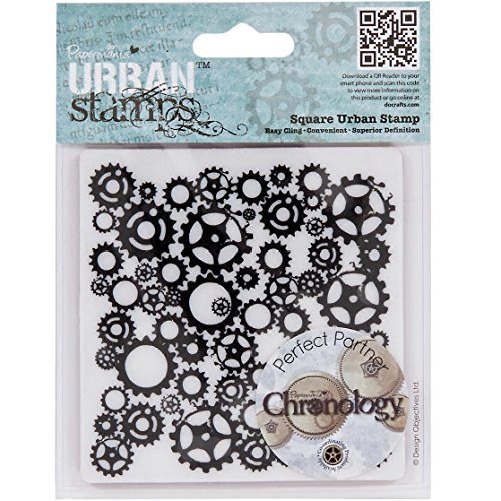 Papermania Square Urban Stamp Cogs #907142