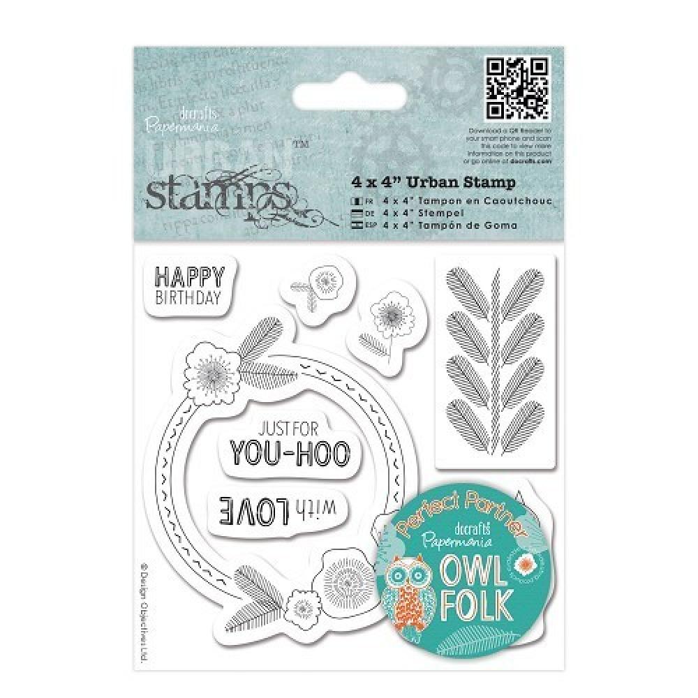 Papermania Square Urban Stamp Owl Folk #907228