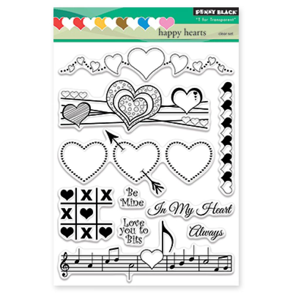 Penny Black Clear Stamp Happy Hearts