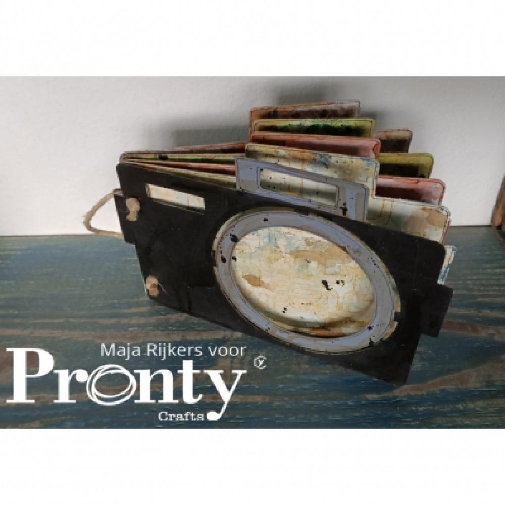 Pronty Grey Chipboard Album Retro Camera