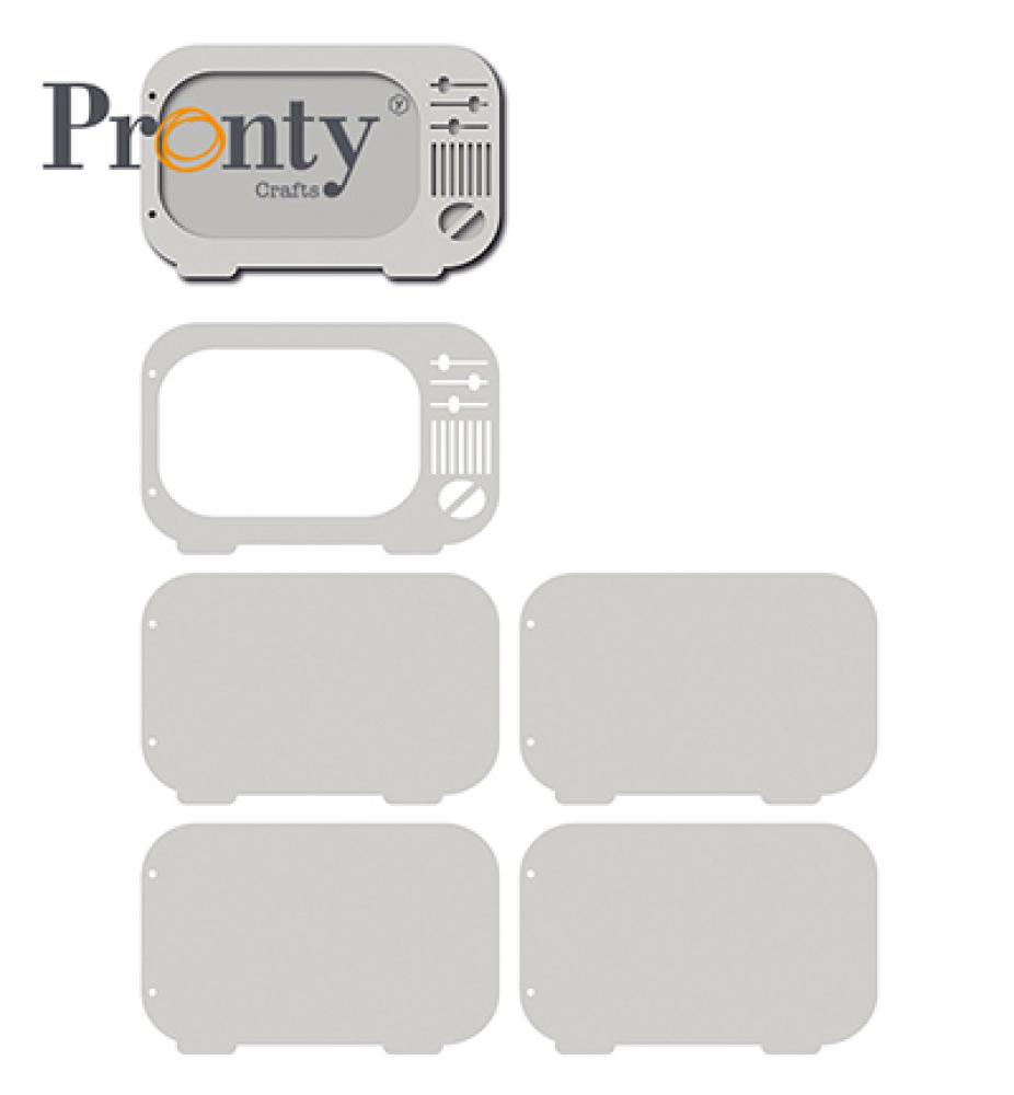 Pronty Grey Chipboard Album Retro TV