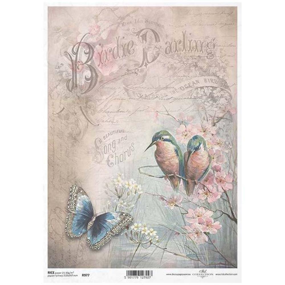 R0977 ITD Collection Birdie Darling A4 Rice Paper