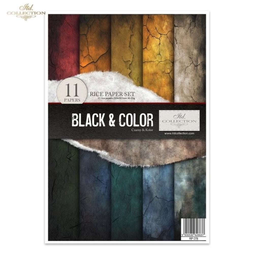 RP078 ITD Collection Black & Color A4 Rice Paper Set