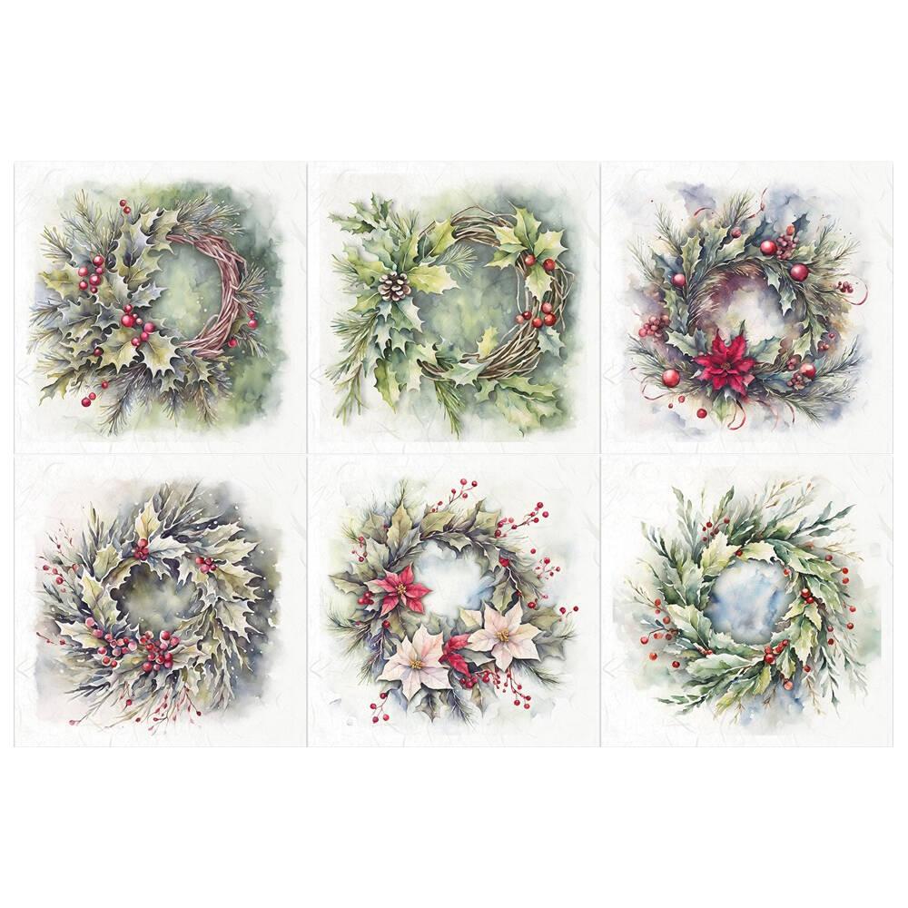 RSM40 ITD Collection Christmas Wreaths Mini Rice Paper Set