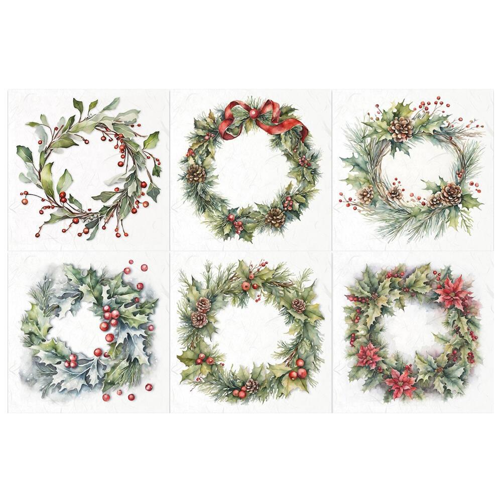 RSM41 ITD Collection Christmas Wreaths Mini Rice Paper Set