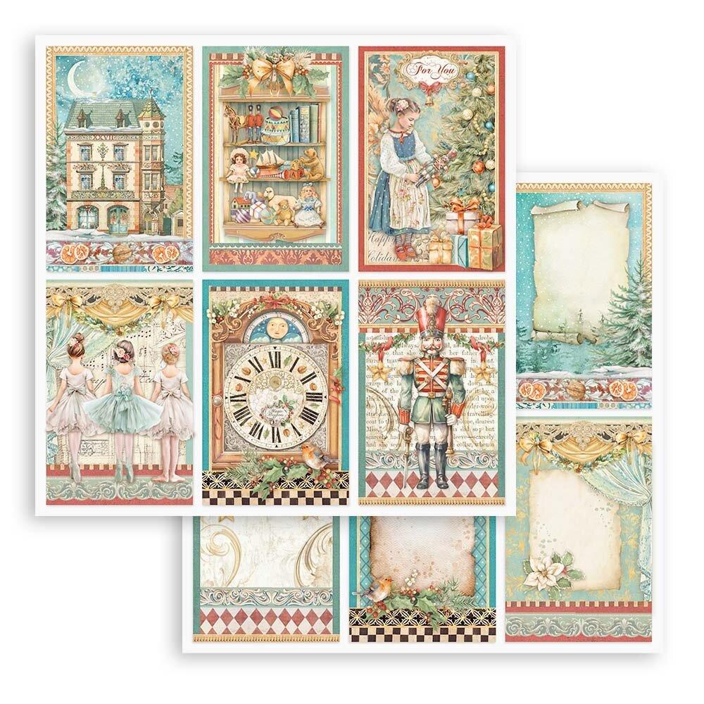 SBB1015 Stamperia The Nutcracker 12x12 Paper Sheets Cards 3er Set