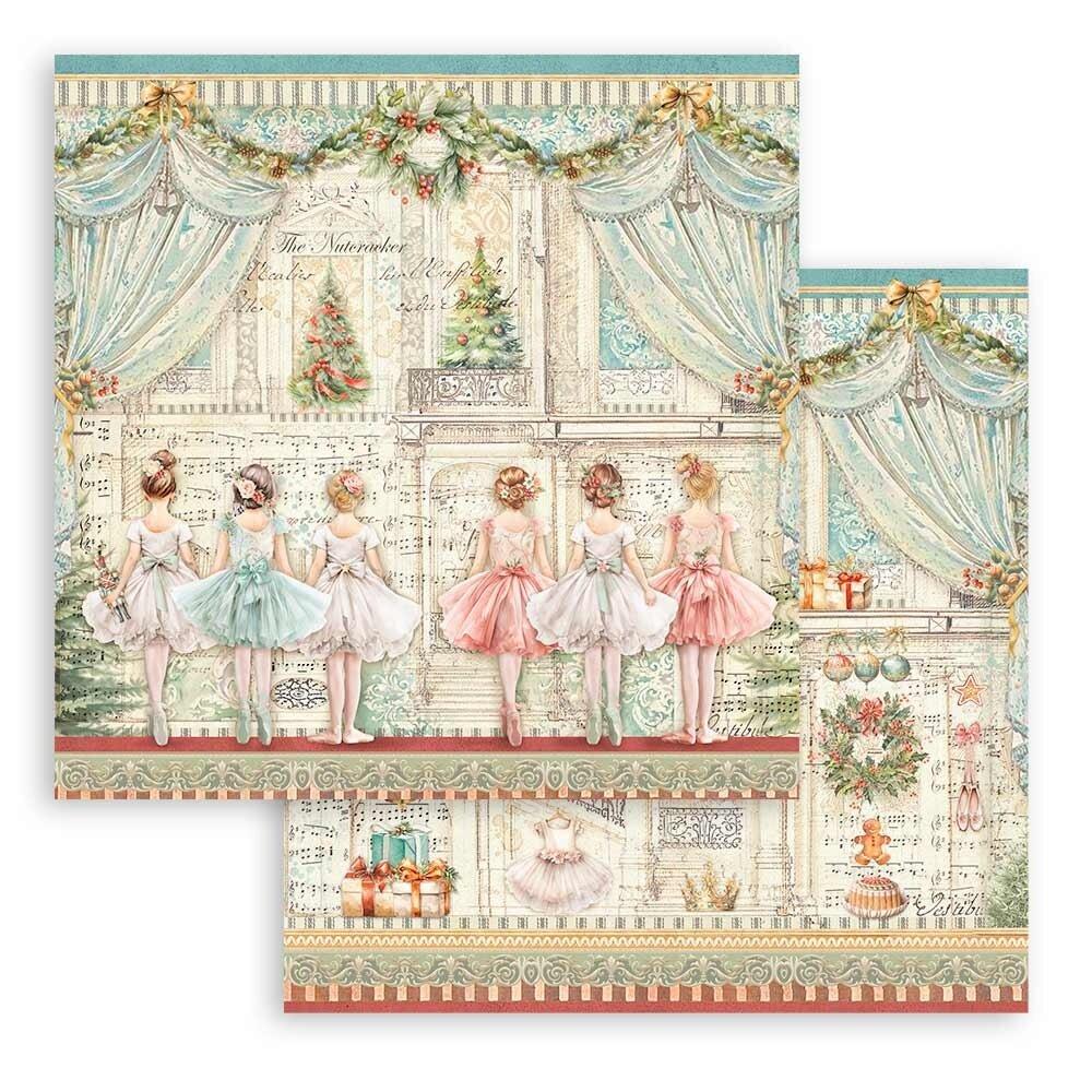 SBB1017 Stamperia The Nutcracker 12x12 Paper Sheets Ballet 3er Set