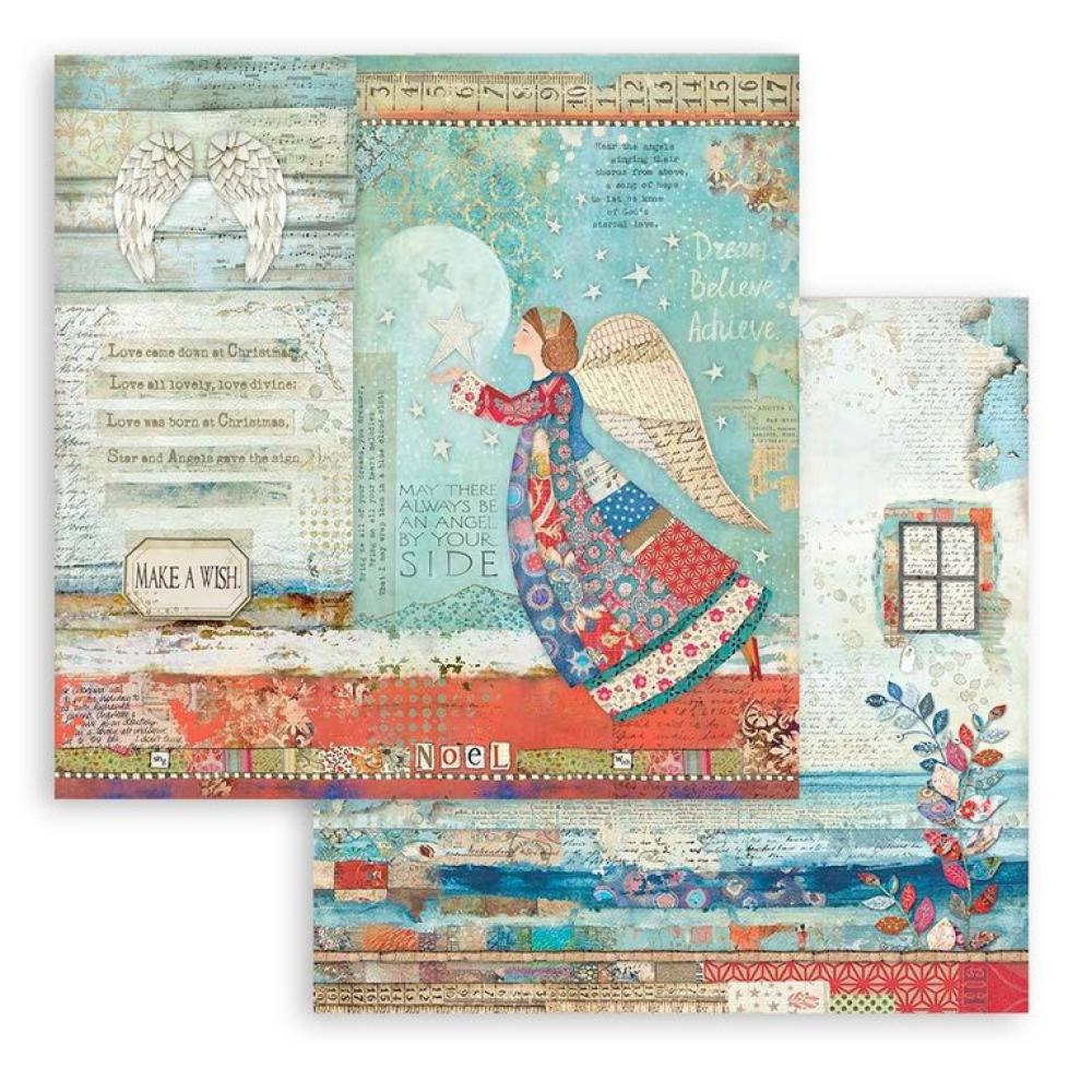 Stamperia 12x12 Paper SET Christmas Patchwork Angel SBB807