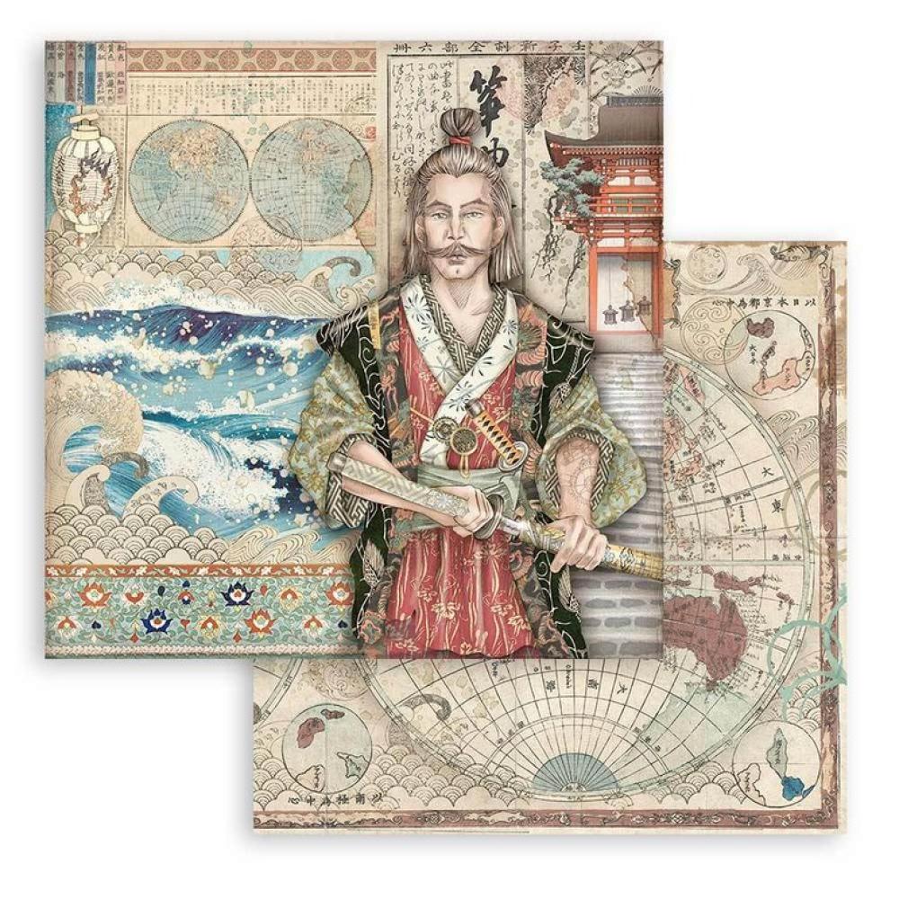 Stamperia 12x12 Paper SET Sir Vagabond in Japan Samurai SBB821