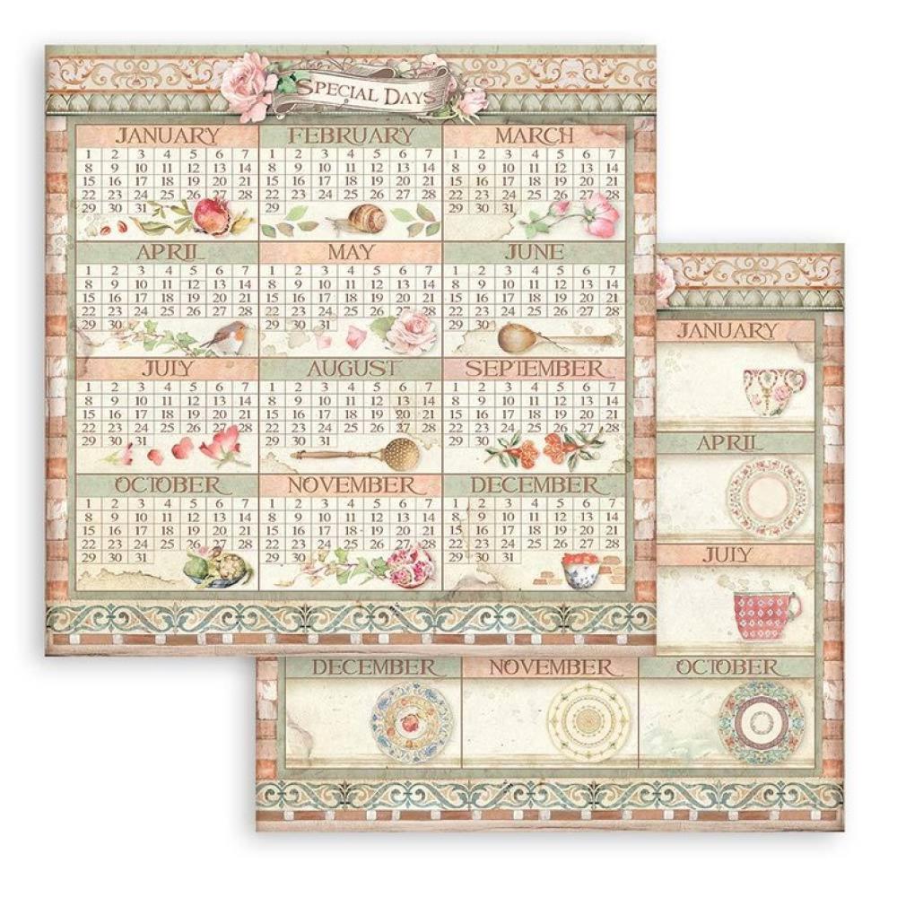 SBB845 Stamperia 12x12 Paper Set Casa Granada Calendar