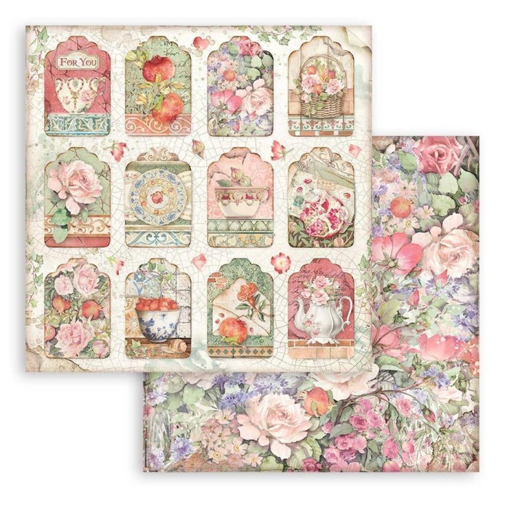 Stamperia 12x12 Paper Set Casa Granada tags SBB847