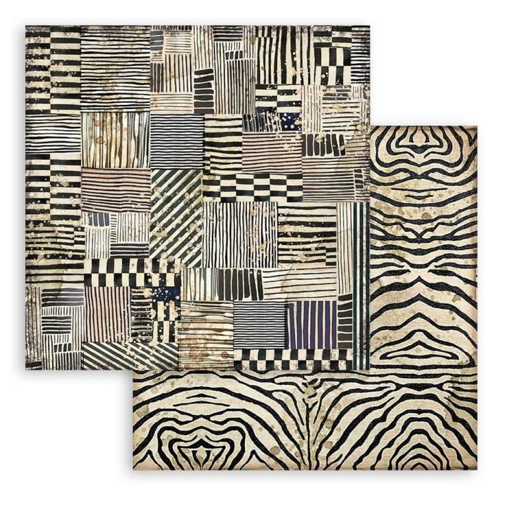 Stamperia 12x12 Paper Set Savana Zebra SBB863