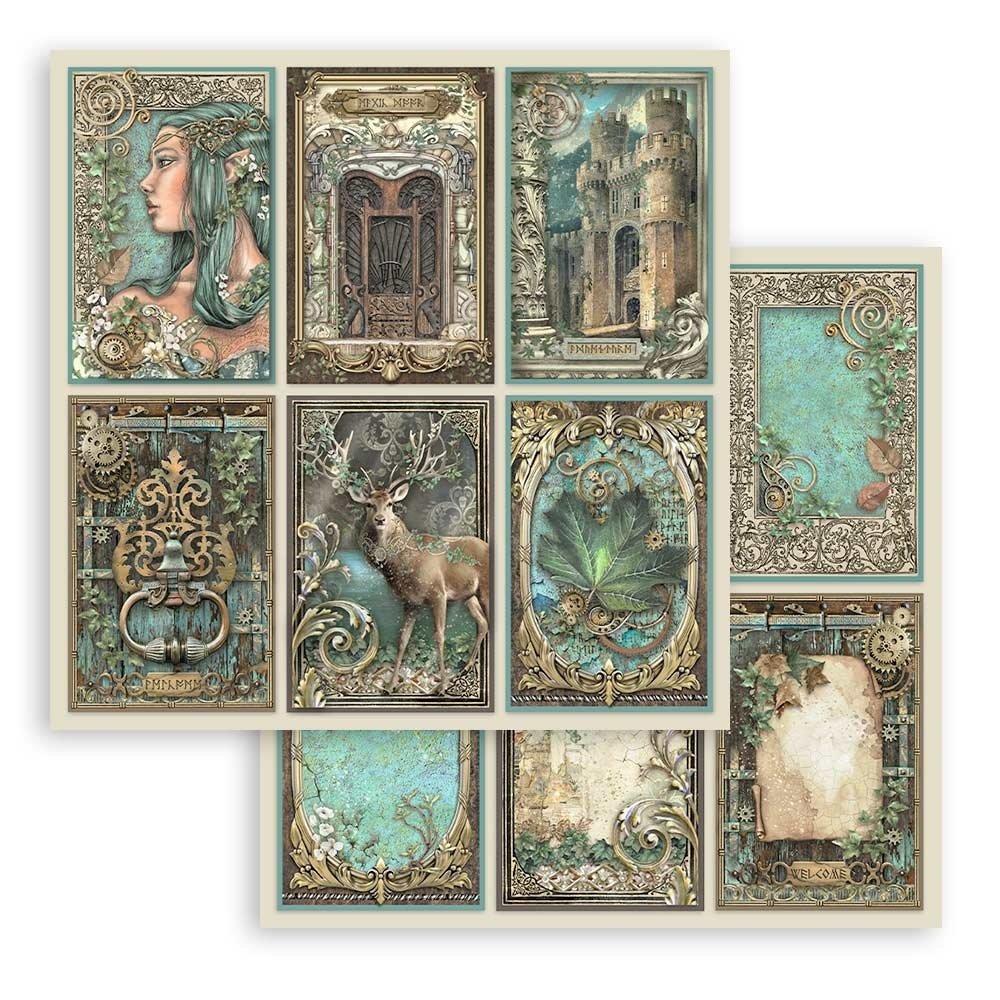 SBB919 Stamperia 12x12 Paper SET Magic Forest Cards