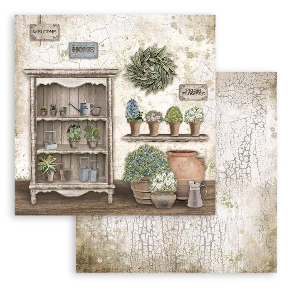 Stamperia 12x12 Paper Pad Romantic Garden House SBBL102