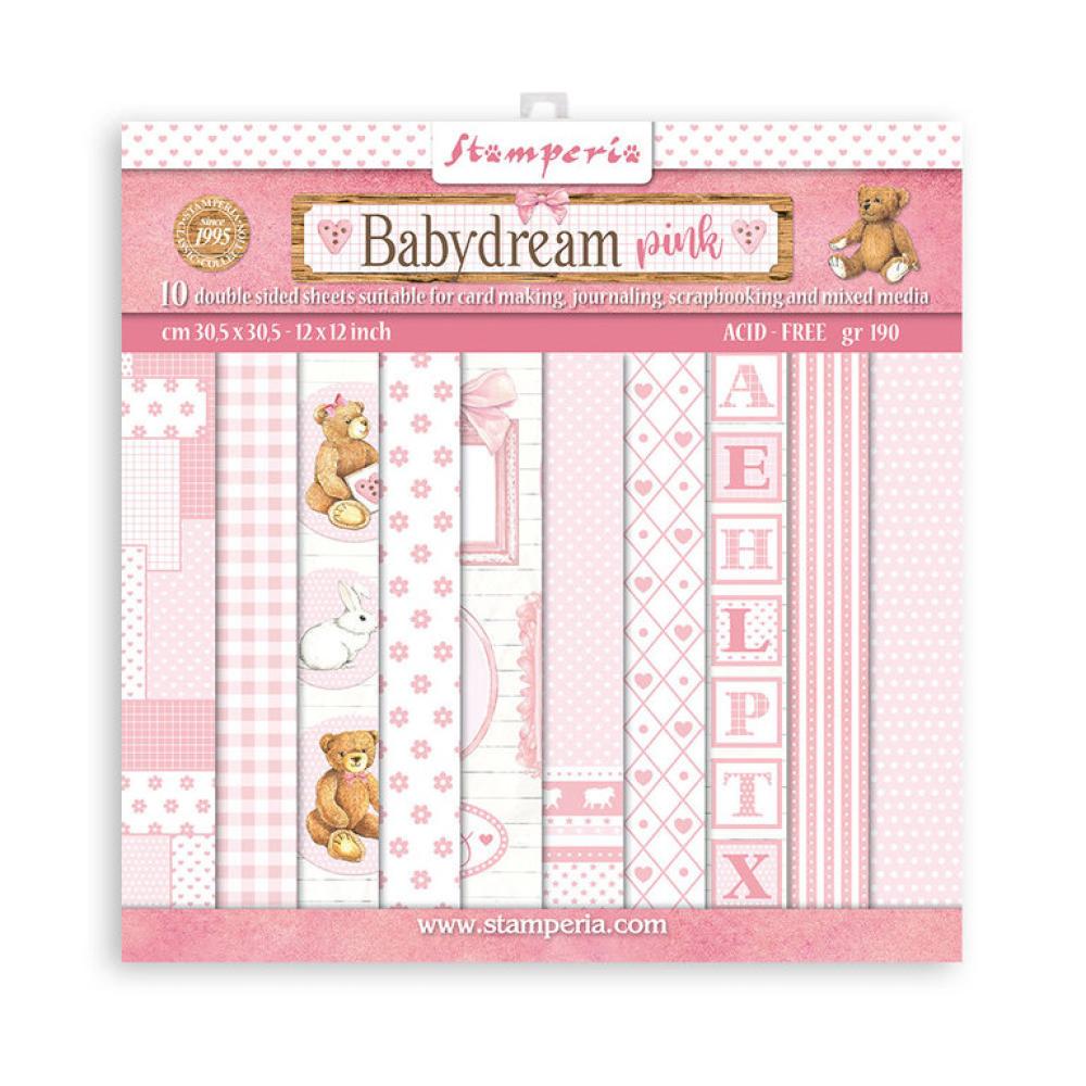 Stamperia 12x12 Paper Pad BabyDream Pink SBBL107