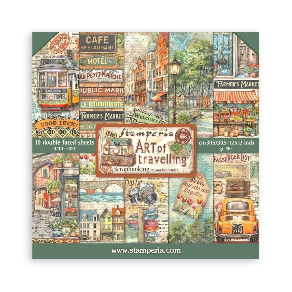 SBBL164 Stamperia Art of Travelling 12x12 Inch Paper Pack